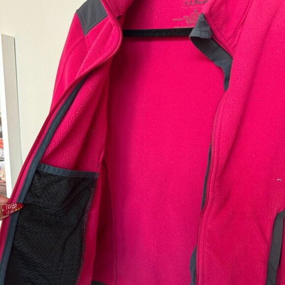 L.L.Bean Polartec Fleece Jacket SZ Medium Pink Red Warm Outdoor Hiking Cozy - Picture 6 of 6